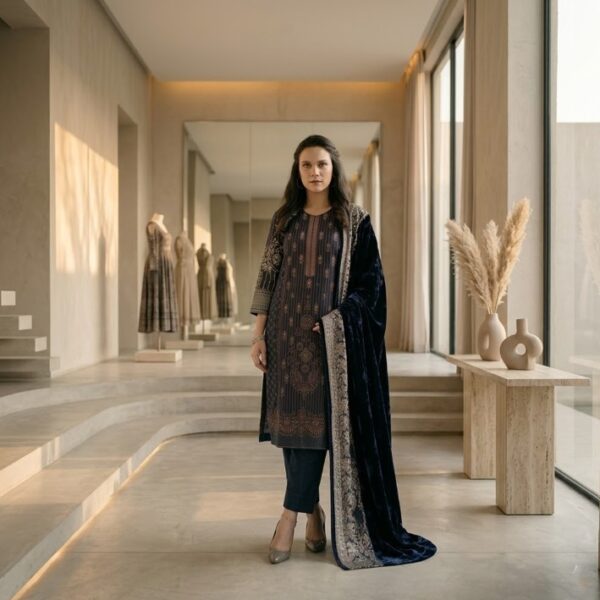 RANGREZ D-9665-A Lawn Suit | Embroidered Shirt, Chiffon Dupatta & Trouser