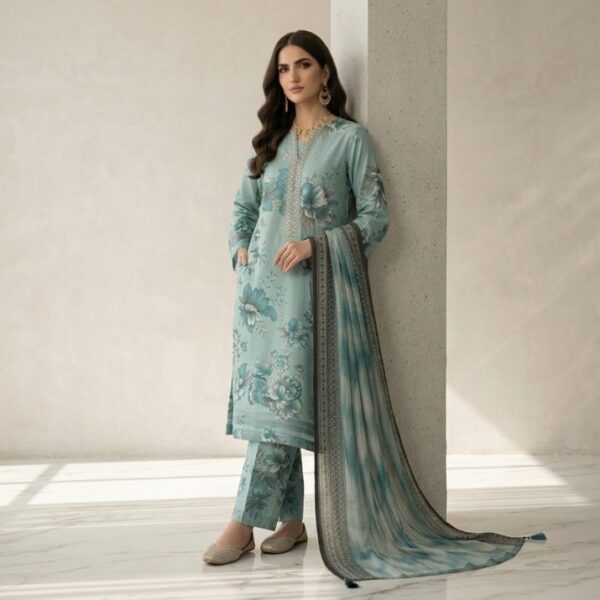 Tawakkal D-3945-A Lawn Suit | Embroidered Shirt, Chiffon Dupatta & Trouser