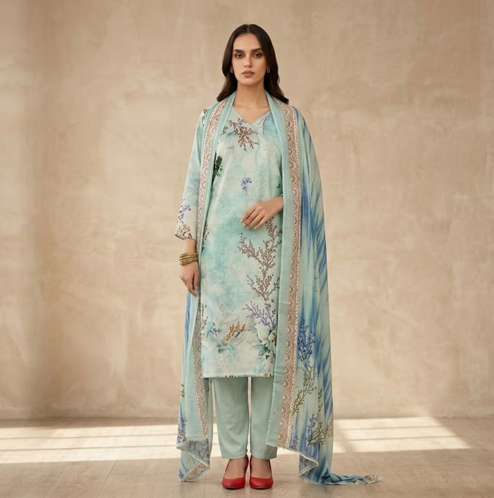 Arooma by OTM Vol #69 (3) Printed Lawn Suit | Digital Printed Shirt, Fancy Viscose Dupatta & Dyed Plain Trouser