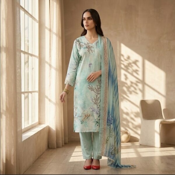Arooma by OTM Vol #69 (3) Printed Lawn Suit | Digital Printed Shirt, Fancy Viscose Dupatta & Dyed Plain Trouser